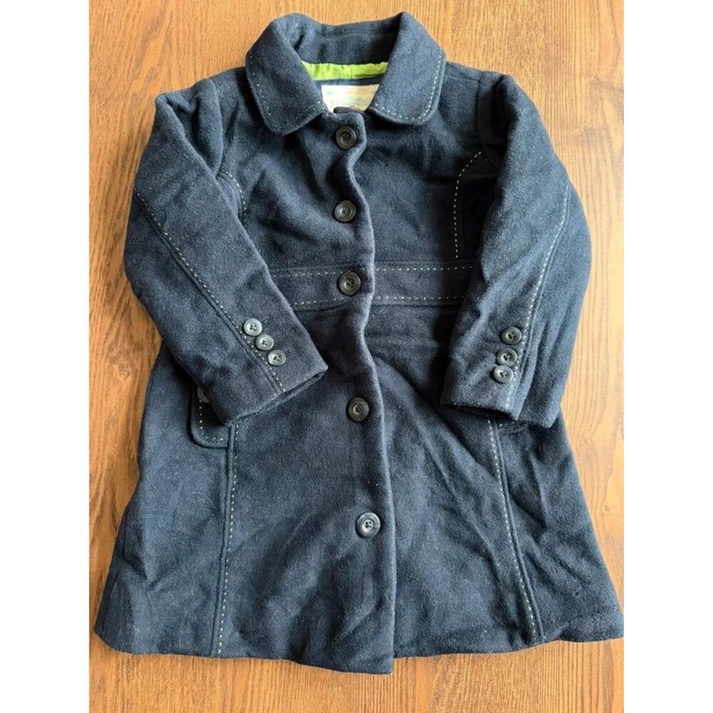 Y2K Era Gap Wool Cashmere Blend Peacoat Navy Blue Single Breasted Size 3 Years